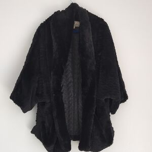 Jolt Faux Fur Cape Overcoat